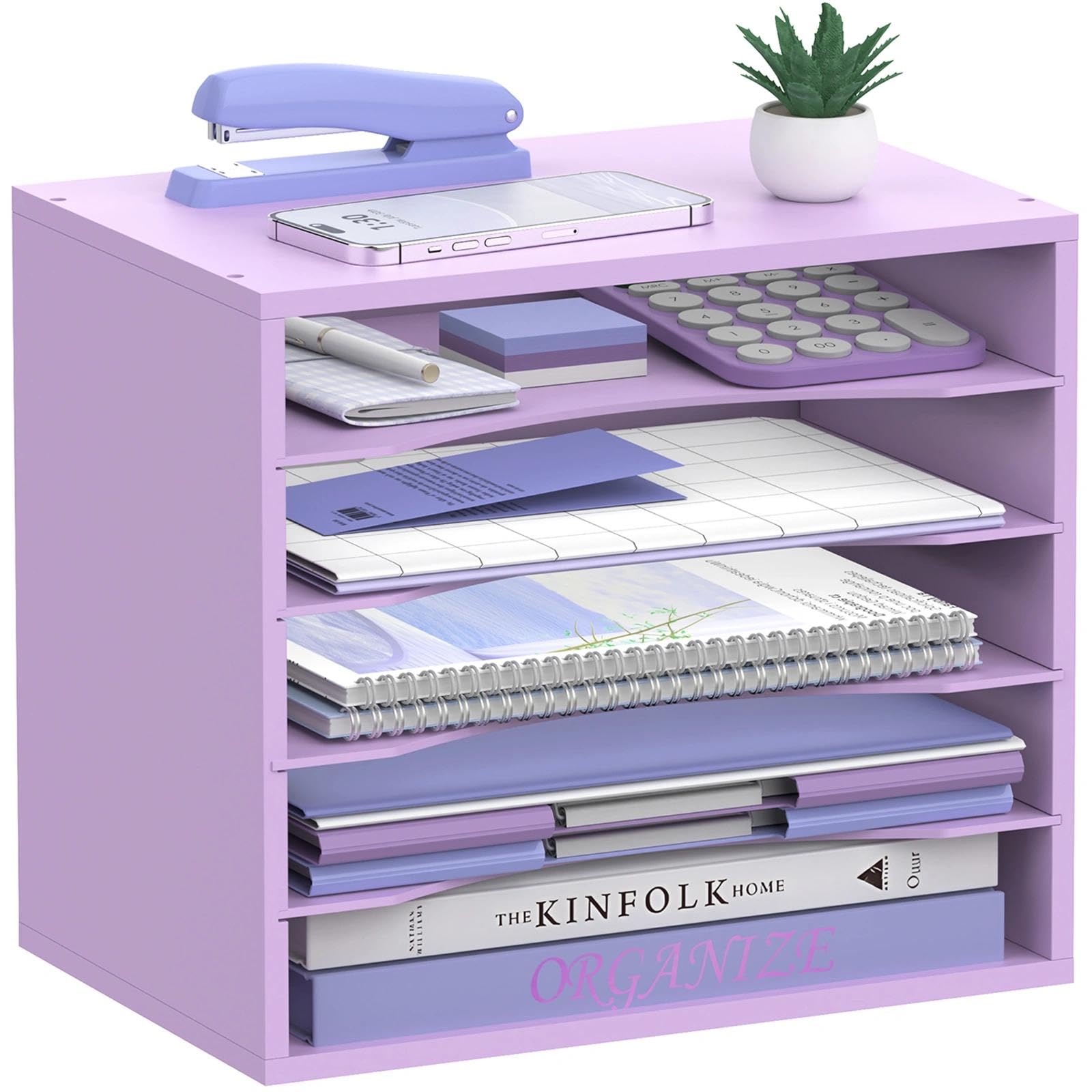 Paradigms Interiors Wood Desk Organizer 3 Tier Paper Tray For With ...