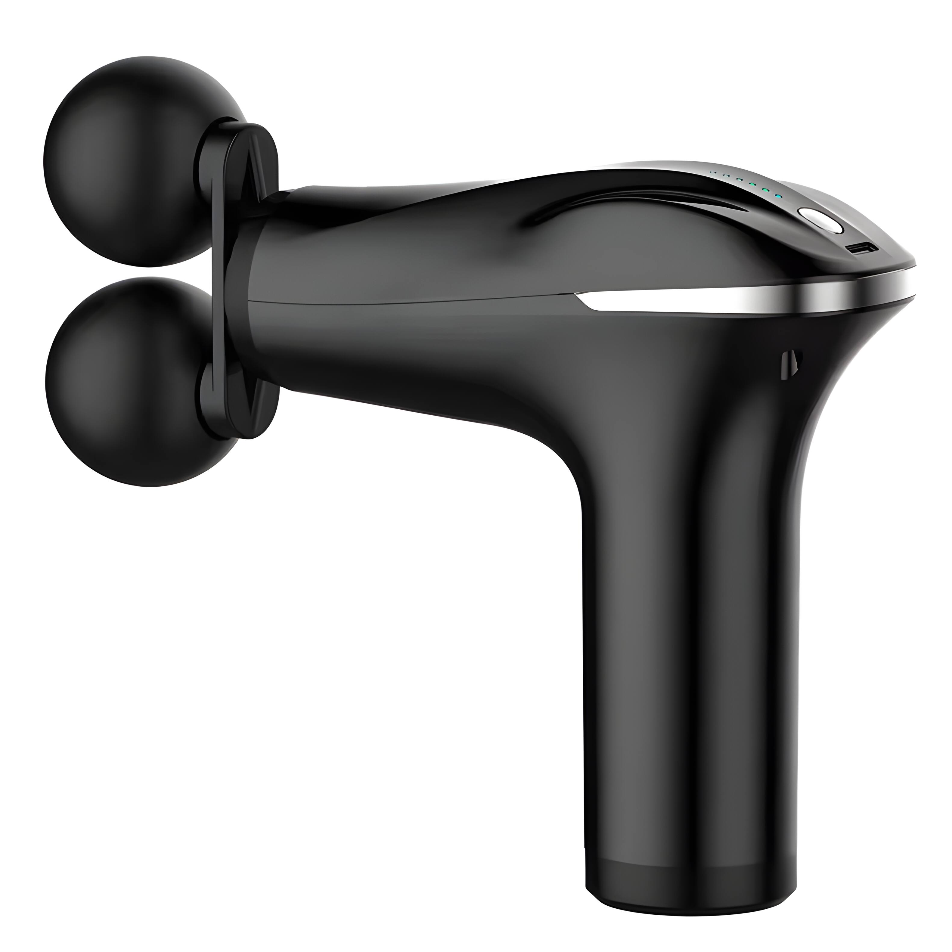 Alt View 1. Cluzine - Dual Head Handheld Massage Gun High Efficiency Deep Tissue Full Body Relief - Gray.