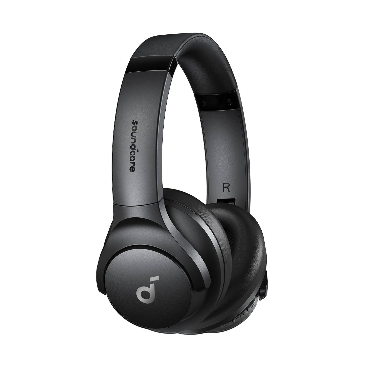 Angle. Soundcore - by Anker Q20i Over-Ear Headphones with Active Noise Cancelling, Deep Bass, and 40-Hour Playtime - Black.