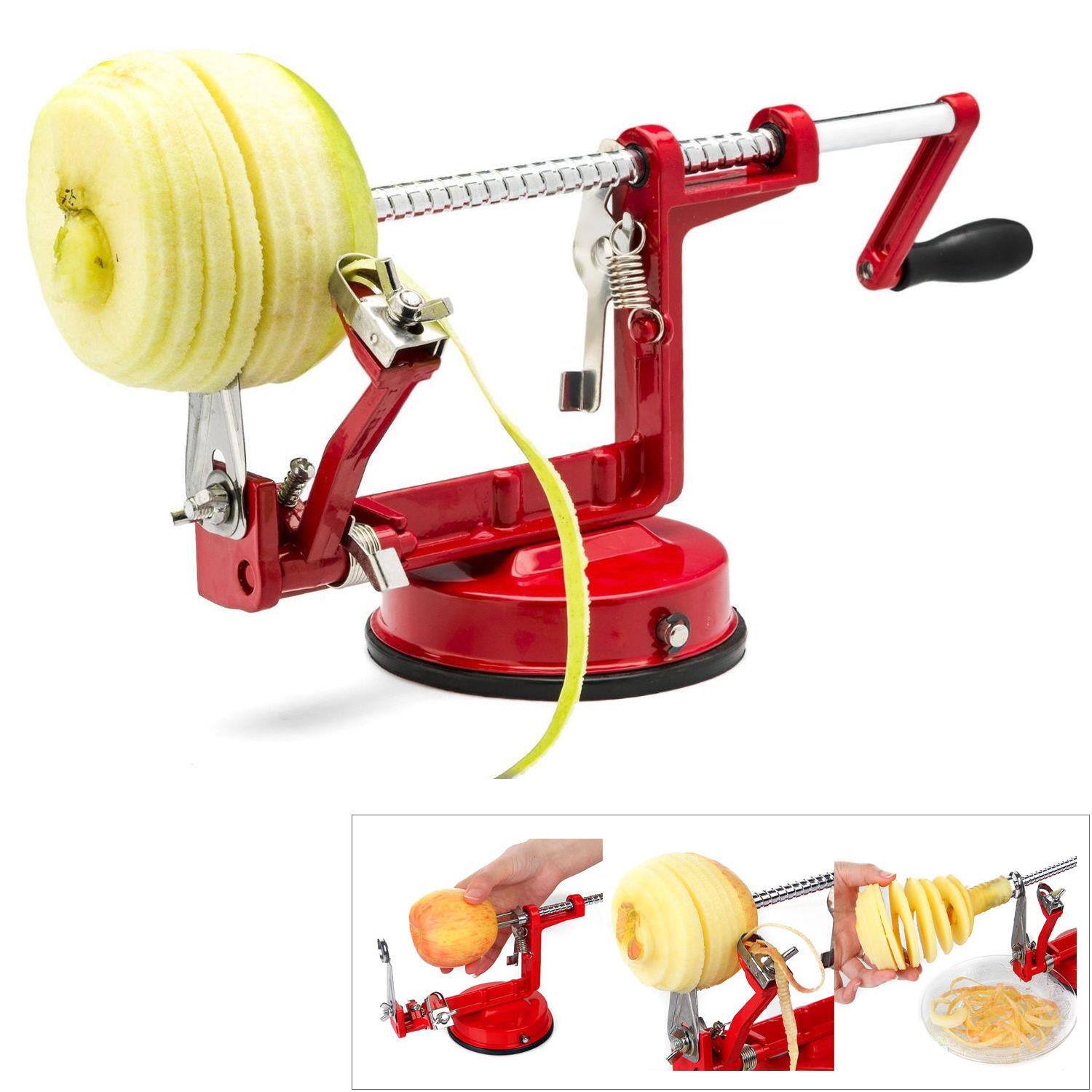 Alt View 1. Winado - 3 in 1 Stainless Steel Potato Apple Peeler Corer Slicer Cutter Chopper Pear Fruit Easy Cut Cutter Kitchen Tool - Red.