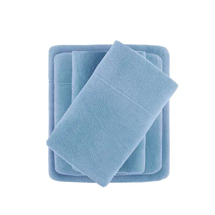 Front. Gracie Mills - Gracie Mills Lenora Microfleece Cozy Sheet Set - Blue.