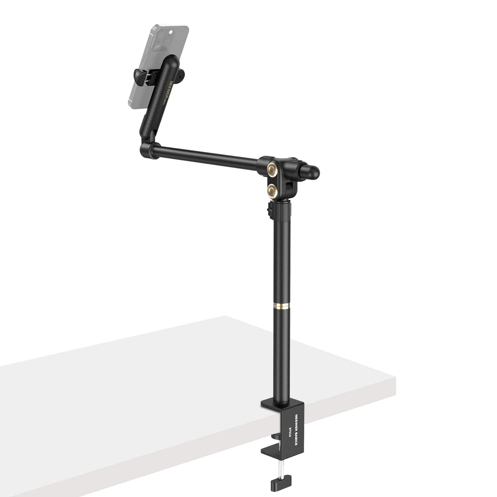 Neewer - Basics Overhead Phone Mount, Metal Desk Tripod, for Cooking/Vlogging - Black