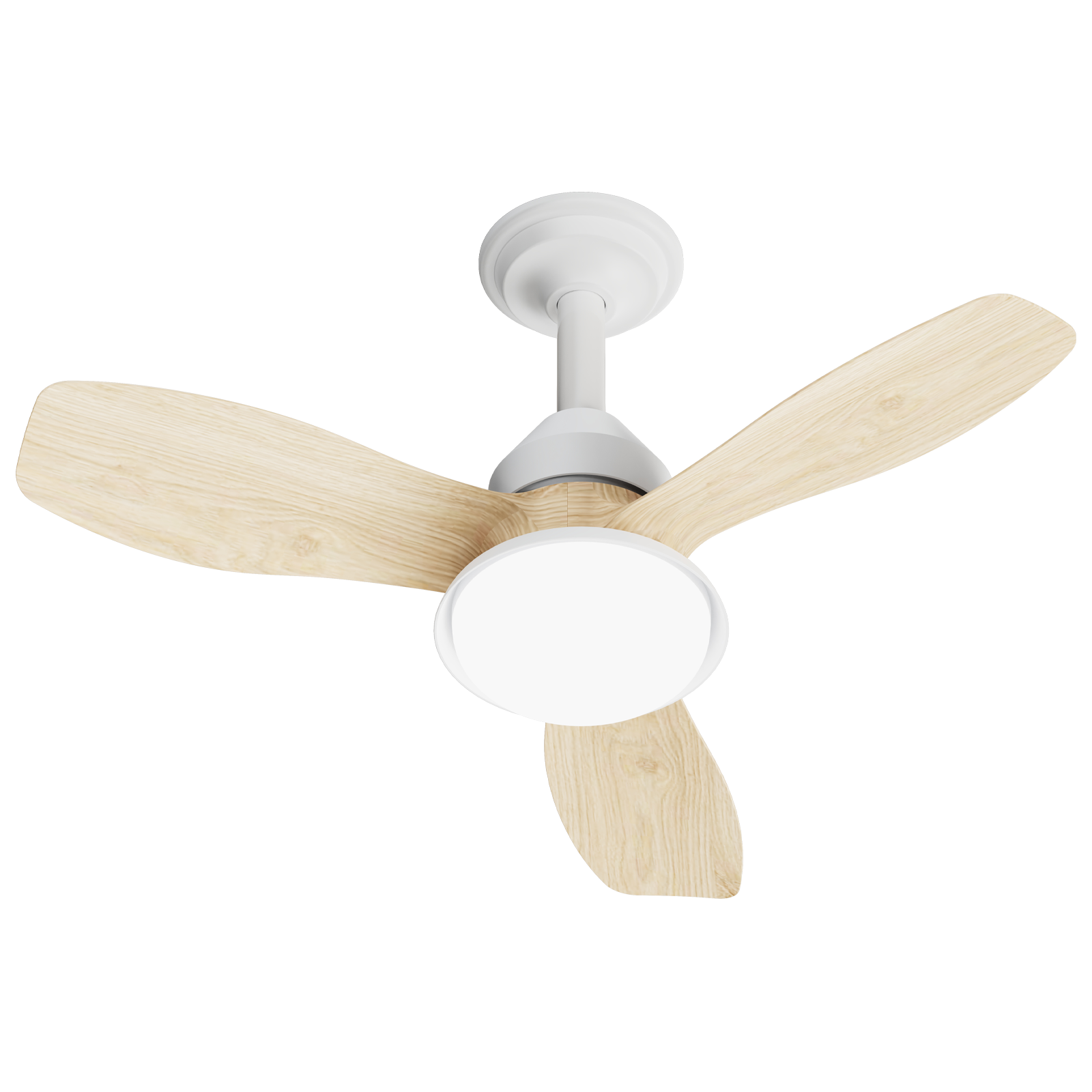 Alt View 5. Loheer - Loheer Ceiling Fan with Light, 24.4 Inch Wood Grain Flush Mount, Quiet Reversible DC Motor, Remote App Control.