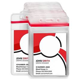Staples - Vertical Sealable ID Badge Holders, 5" x 3", Vinyl, 50/Pack - Clear