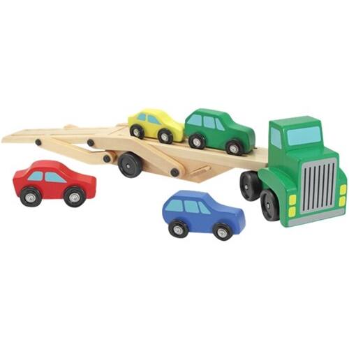 UPC 000772040969 product image for Melissa & Doug - Car Carrier Truck & Cars Wooden Toy Set | upcitemdb.com