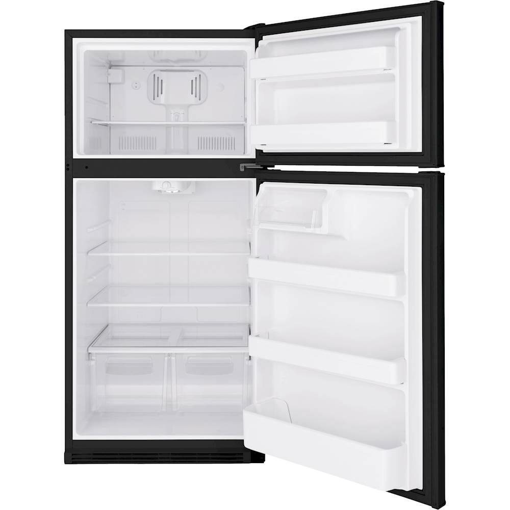 Best Buy Ge 18 2 Cu Ft Top Freezer Refrigerator Black Gts18fglbb