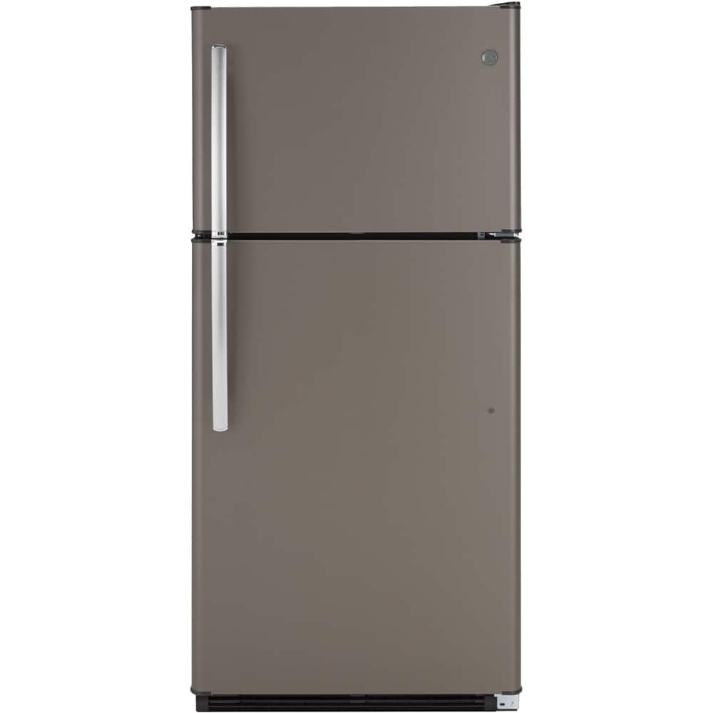 Front. GE - 18.2 Cu. Ft. Top-Freezer Refrigerator.
