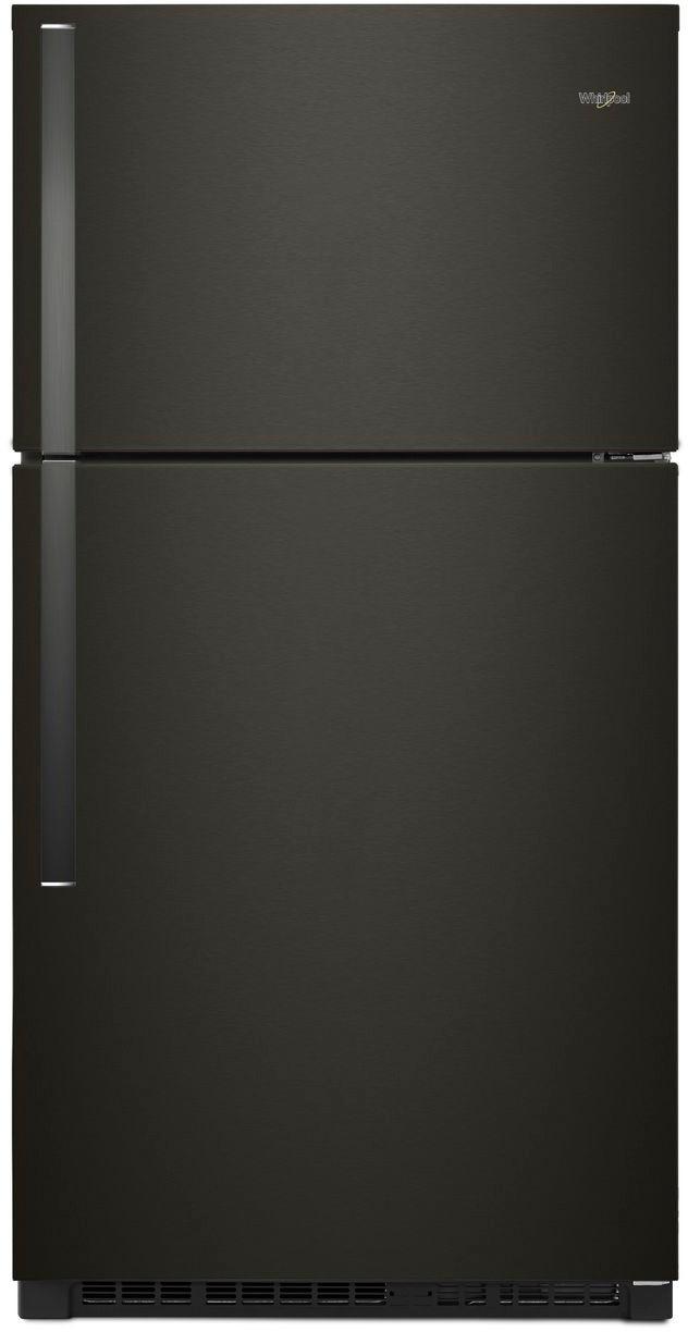Whirlpool - 21.3 Cu. Ft. Top-Freezer Refrigerator - Fingerprint Resistant Black Stainless