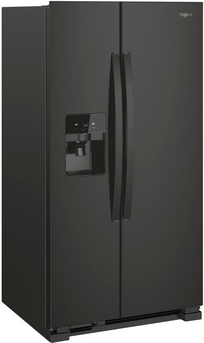 Angle View: Whirlpool - 24.5 Cu. Ft. Side-by-Side Refrigerator - Black