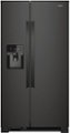 Front. Whirlpool - 24.5 Cu. Ft. Side-by-Side Refrigerator - Black.