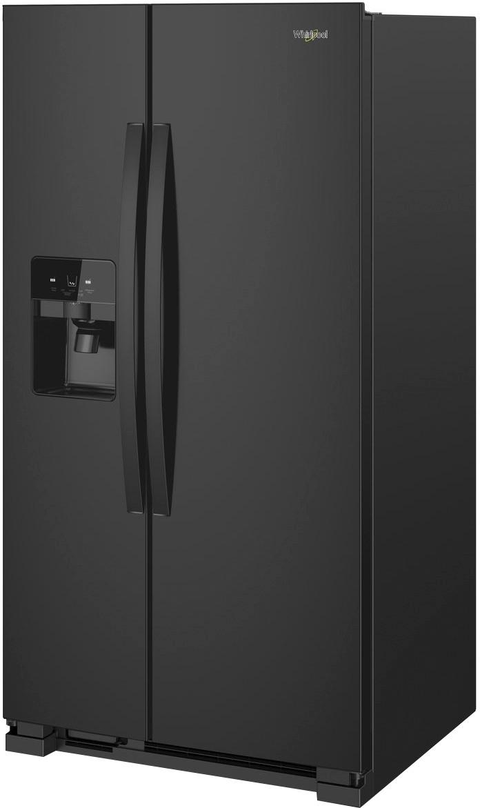 Left View: Whirlpool - 24.5 Cu. Ft. Side-by-Side Refrigerator - Black
