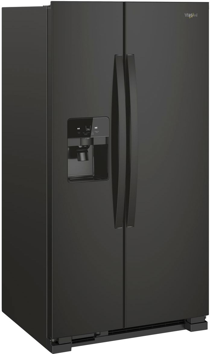 Angle View: Whirlpool - 24.5 Cu. Ft. Side-by-Side Refrigerator - Black Stainless Steel