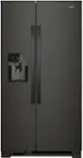 Front. Whirlpool - 24.5 Cu. Ft. Side-by-Side Refrigerator - Black stainless steel.