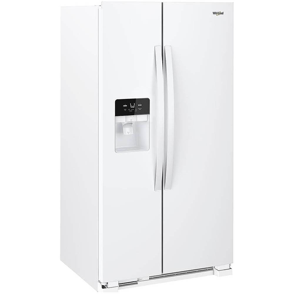 Angle View: Whirlpool - 24.5 Cu. Ft. Side-by-Side Refrigerator - White