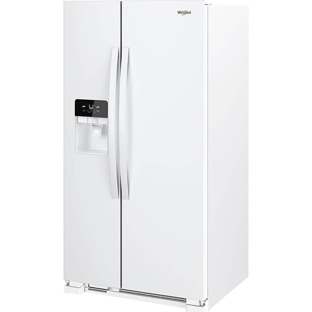 Left View: Whirlpool - 24.5 Cu. Ft. Side-by-Side Refrigerator - White