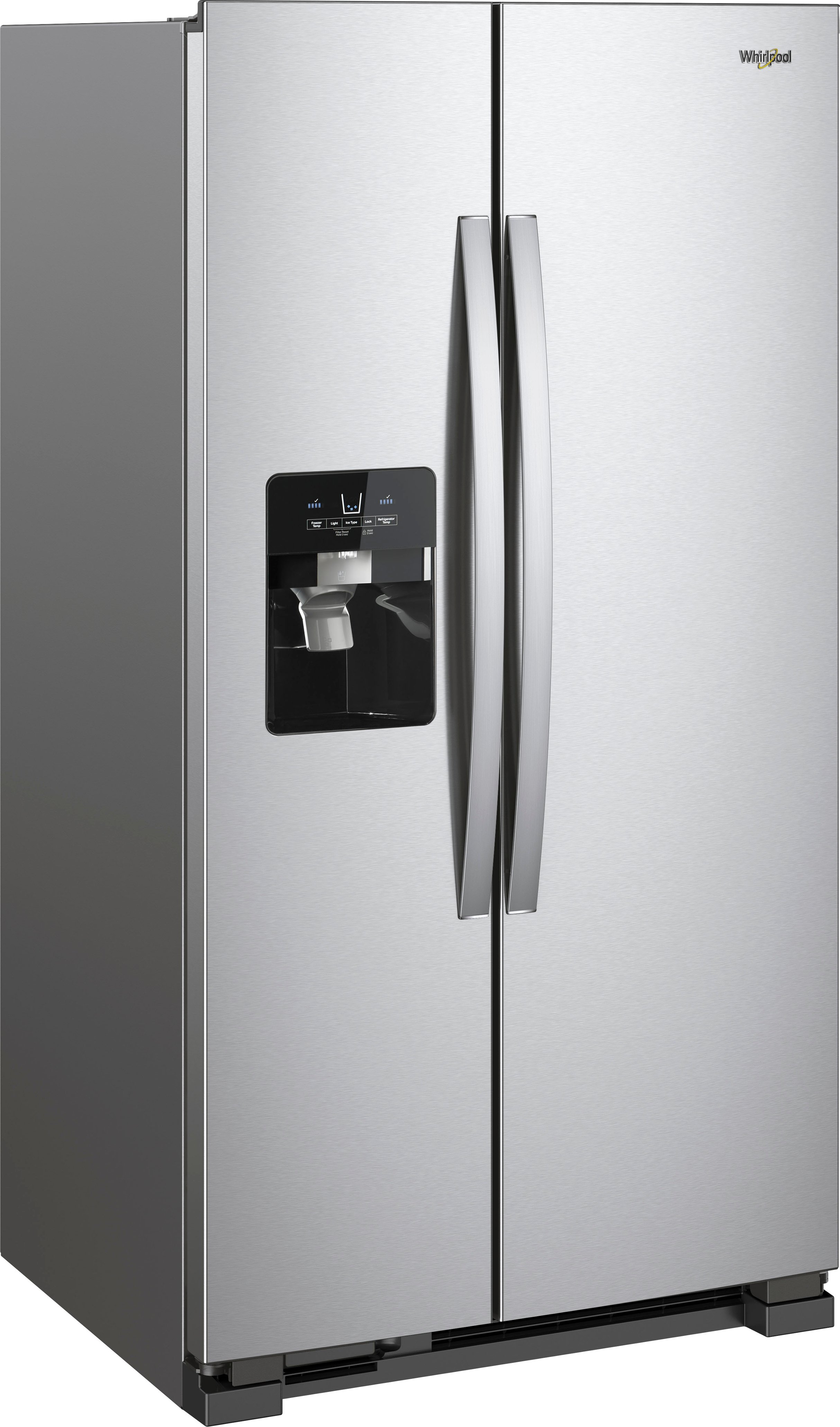 Angle View: Whirlpool - 24.5 Cu. Ft. Side-by-Side Refrigerator - Stainless steel
