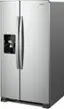 Left. Whirlpool - 24.5 Cu. Ft. Side-by-Side Refrigerator - Fingerprint Resistant Stainless Steel.