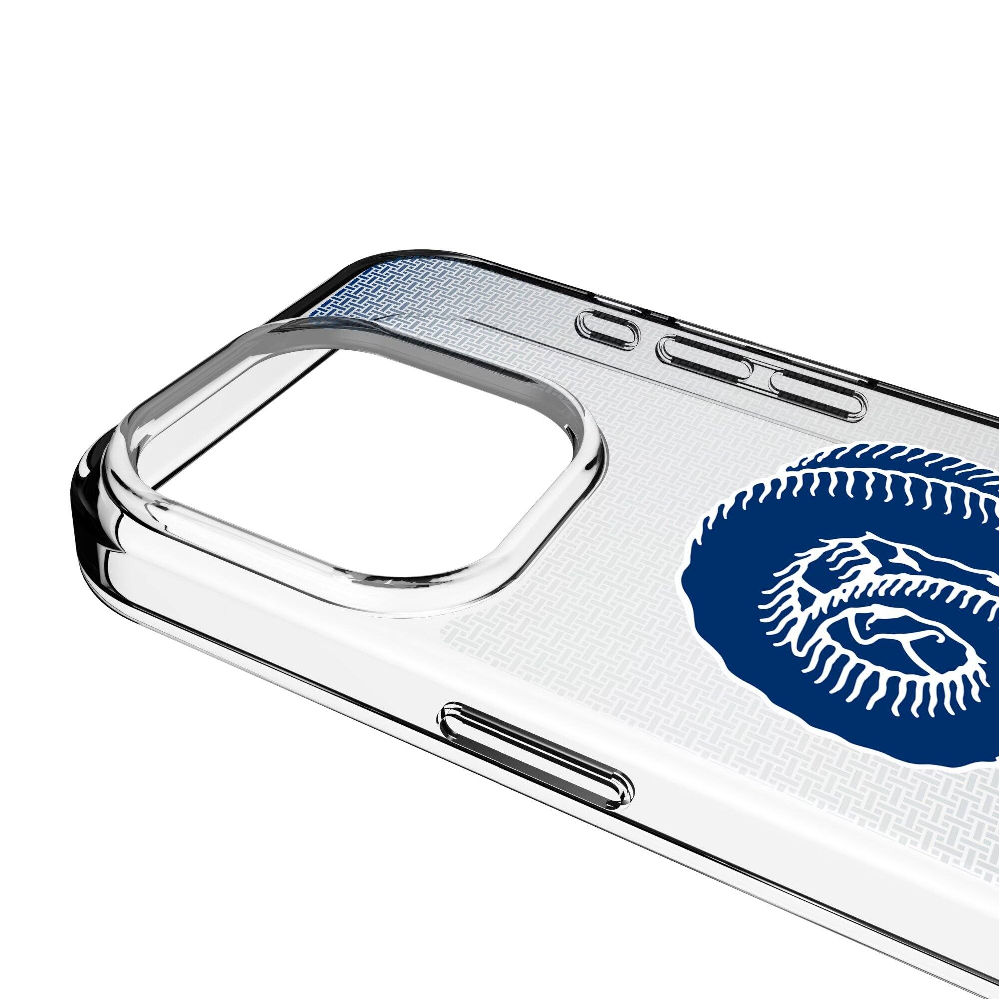 Alt View 2. Keyscaper - Los Angeles Rams Linen Logo iPhone Clear Case - 15 Pro Max - Multicolor.