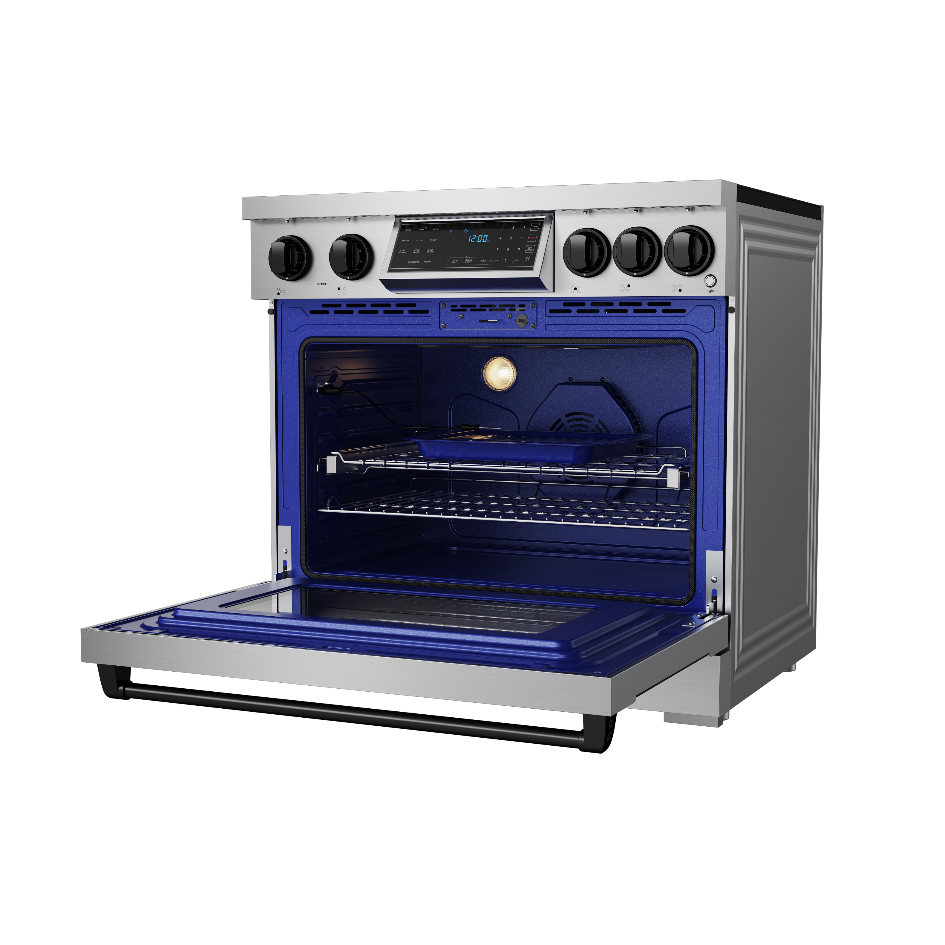 Alt View 2. Thor Kitchen - Gordon Ramsay Series by Thor Kitchen 6.0 Cu. Ft Freestanding Induction Range with Black Hardware - Stainless steel.