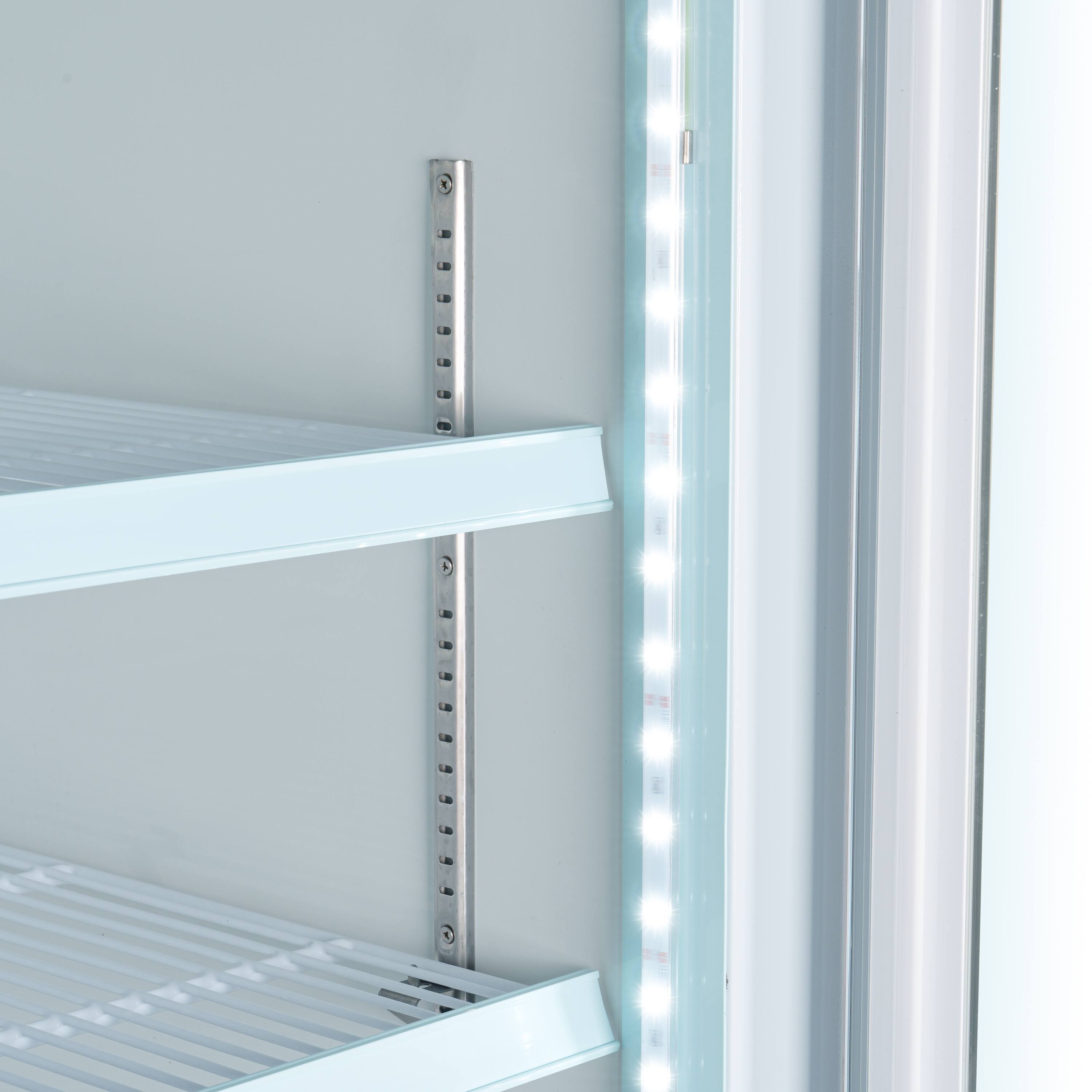 Alt View 8. Koolmore - 53 in. 2-Door Commercial Display Merchandiser Freezer 45 cu. ft. in White (MDF-2GD-45C-WH) - White.