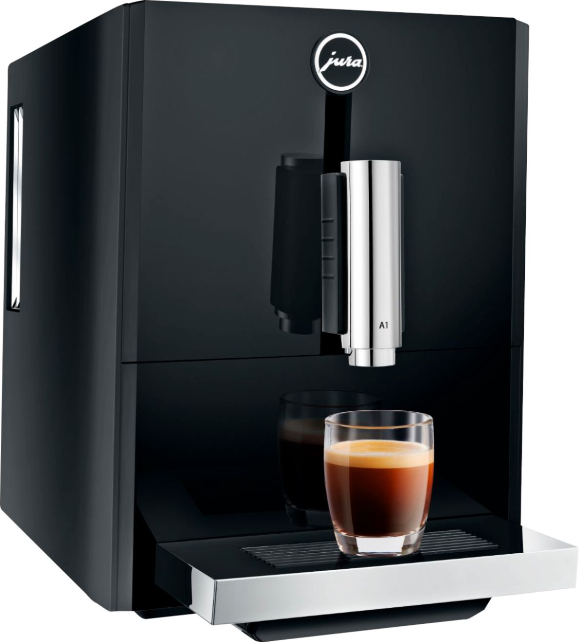 Left View: Jura - A1 Espresso Machine with 15 bars of pressure - Piano Black