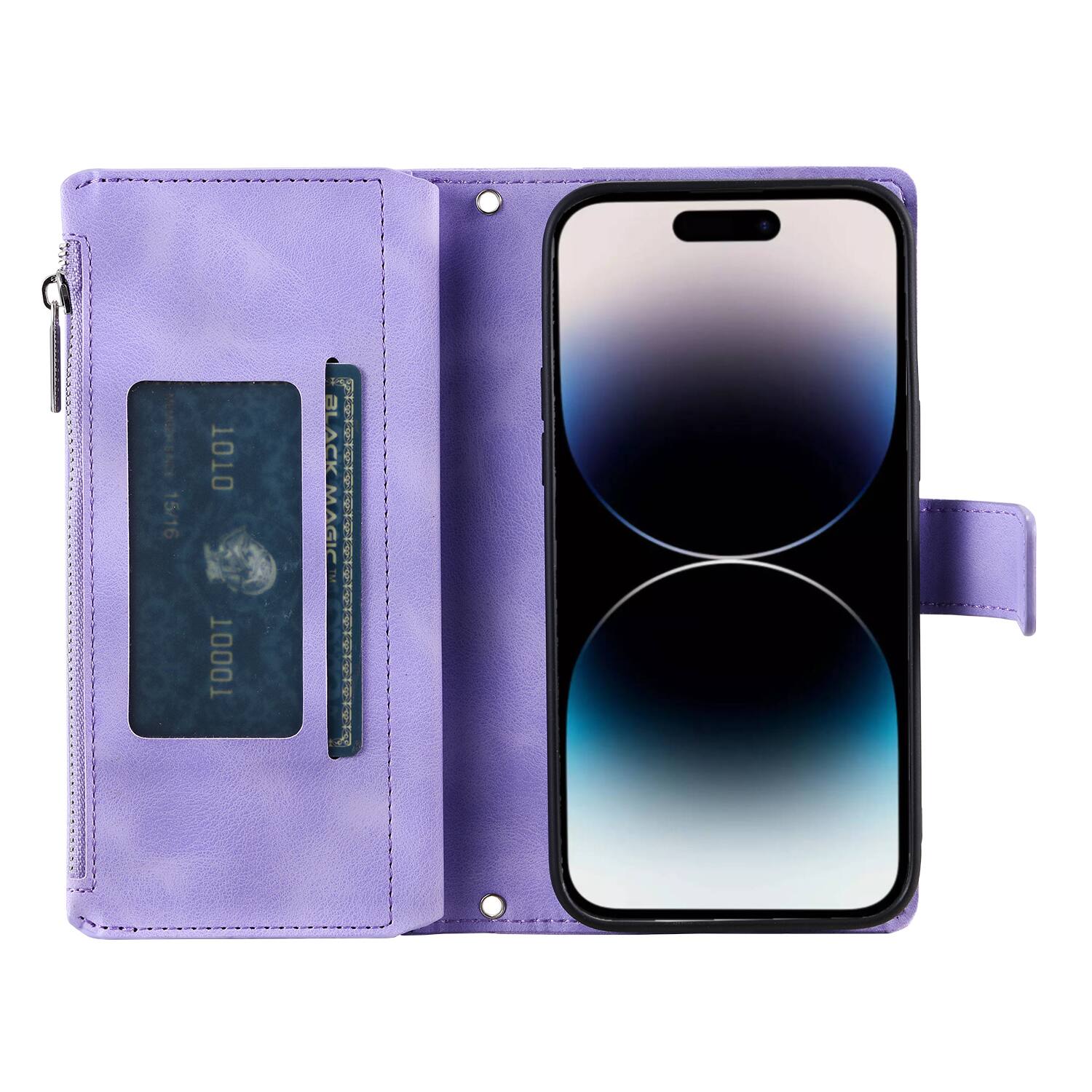 Dteck Crossbody Strap Magnetic Case for iPhone 17 Pro, Zipper Wallet ...