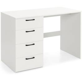 SlickBlue - Computer Work Desk with 4 Large Drawers – Office or Study Table - White