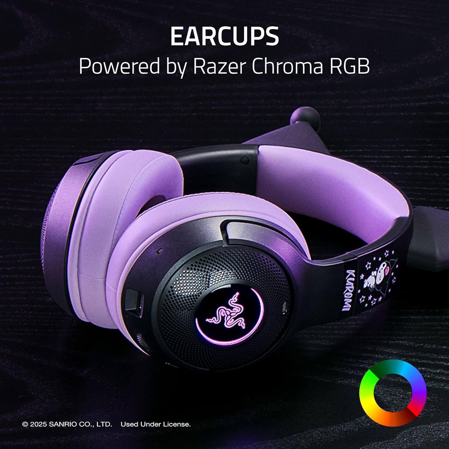 EARCUPS  
Powered by Razer Chroma RGB  

© 2025 SANRIO CO., LTD. Used Under License.  
KUROMI