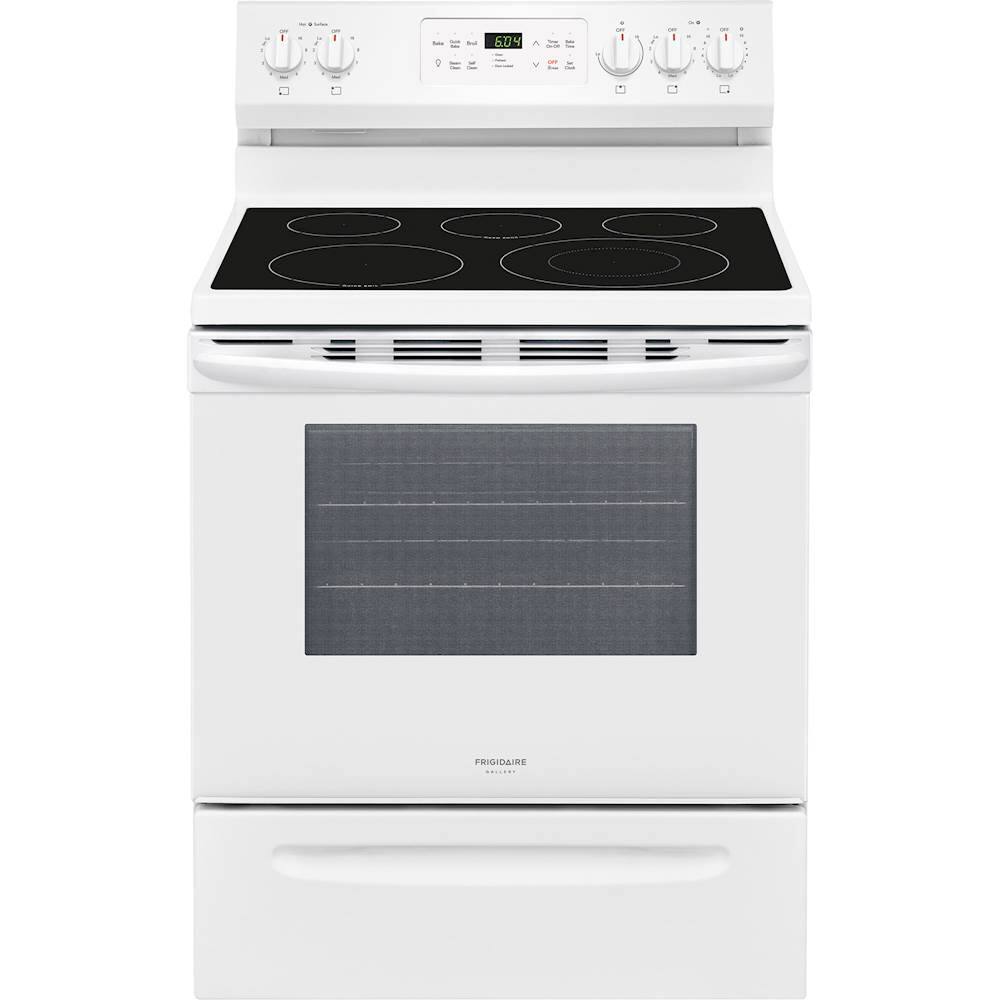 Front. Frigidaire - Gallery 5.4 Cu. Ft. Self-Cleaning Freestanding Electric Convection Range - White.
