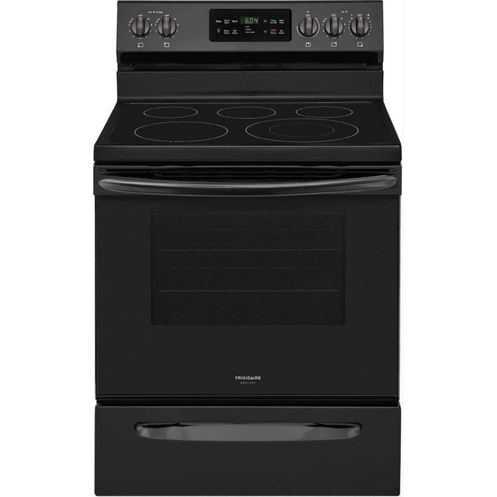 Front. Frigidaire - Gallery 5.4 Cu. Ft. Self-Cleaning Freestanding Electric Convection Range - Black.
