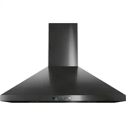 Front. GE - 30" Convertible Range Hood - Black stainless steel.