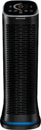 Front. Honeywell - AirGenius 6 Smart Tower 260 Sq. Ft. Air Purifier - Black.