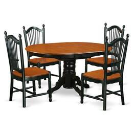 East West Furniture - Dining Room Set Black & Cherry - Black/Cherry