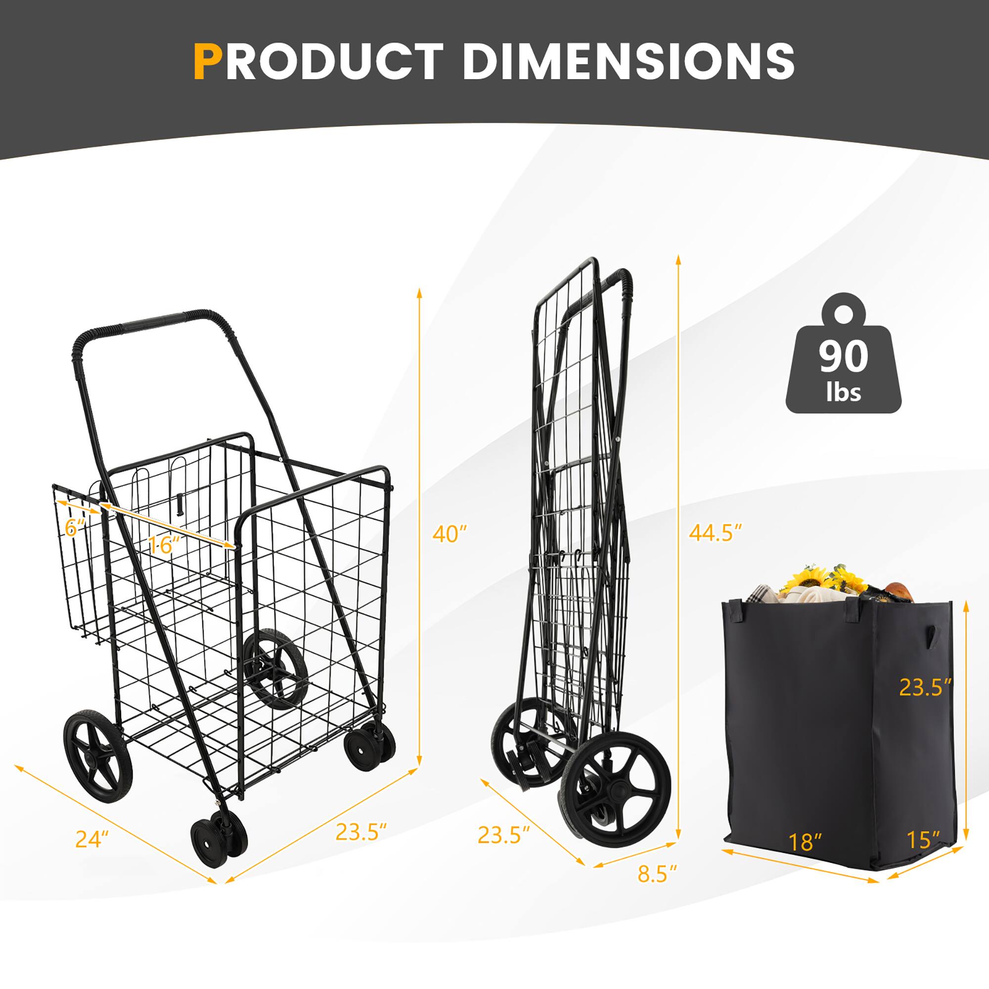 PRODUCT DIMENSIONS: 90 lbs, 6 x 16 x 40" (44.5" x 23.5" x 24" x 23.5" x 8.5" x 18" x 15").