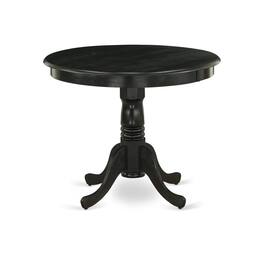 East West Furniture - Dining Room Set Wirebrushed Black - Brown