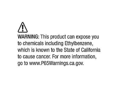WARNING: This product can expose you to chemicals including Ethylbenzene, which is known to the State of California to cause cancer. For more information, go to www.P65Warnings.ca.gov.
