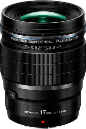 Front. Olympus - M.Zuiko 17mm f/1.2 PRO Wide-Angle Lens for Olympus PEN-F - Black.