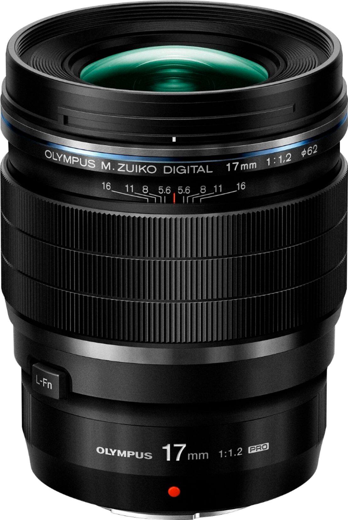Front. Olympus - M.Zuiko 17mm f/1.2 PRO Wide-Angle Lens for Olympus PEN-F - Black.