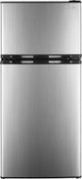 Insignia™ - 4.3 Cu. Ft. Mini Fridge with Top Freezer - Stainless Steel - Front_Zoom