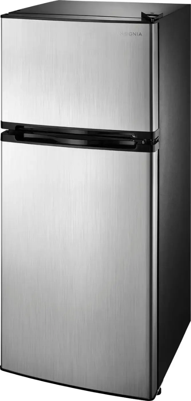 Alt View 11. Insignia™ - 4.3 Cu. Ft. Mini Fridge with Top Freezer and ENERGY STAR Certification - Stainless steel.
