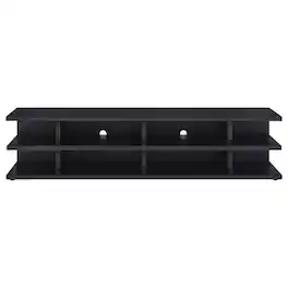 Manhattan Lane - Carie TV Stand Media Console, 2-Tier Open Shelves, Wood 78 Inch - Black