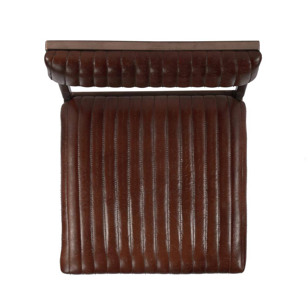 Angle. Butler Specialty - Houston 24" Leather Counter Stool - Medium Brown.