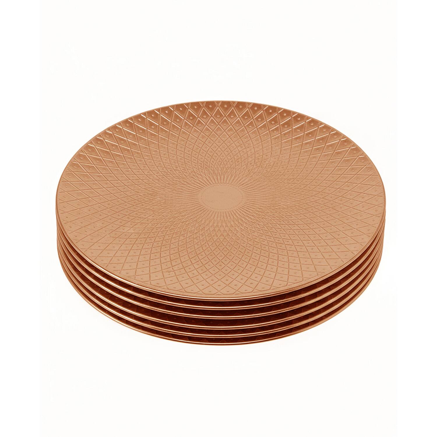 Angle. American Atelier - Artemis Gold Plated Set of 4 Charger Plates 13"D - Gold.