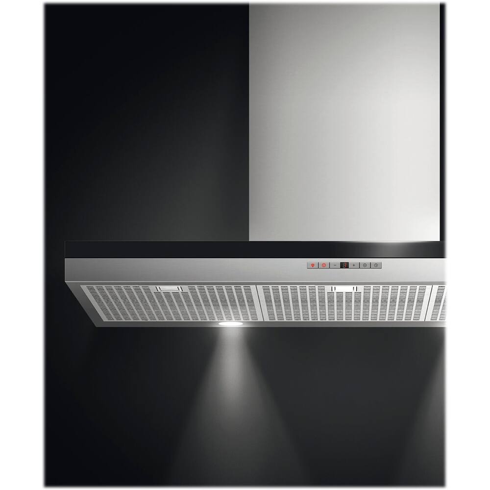 Alt View 11. Fisher & Paykel - 36" Convertible Range Hood - Brushed Stainless Steel/Black Glass.