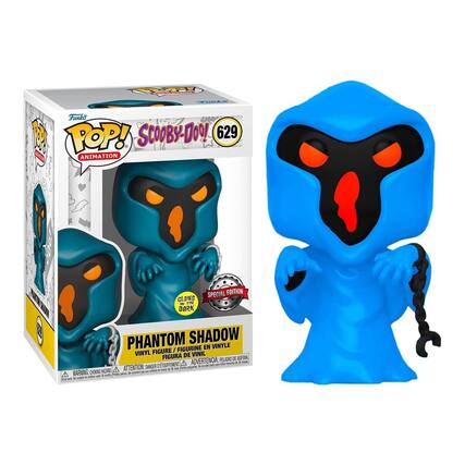 Funko POP! Animation Scooby-Doo! 629 Phantom Shadow
Glow in the Dark Special Edition
Vinyl Figure / Figurine en Vinyle / Figura de Vinilo
Warning: Choking Hazard - Small parts. Not for children under 3 years.
Attention: Danger de suffocation - Petite pièce. Ne convient pas aux enfants de moins de 3 ans.
Advertencia: Peligro de asfixia - Pieza pequeña. No es adecuado para niños menores de 3 años.
