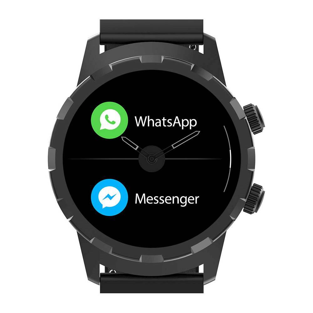 Alt View 11. 3Plus - Cruz Hybrid Smartwatch 44mm Stainless Steel - Black.