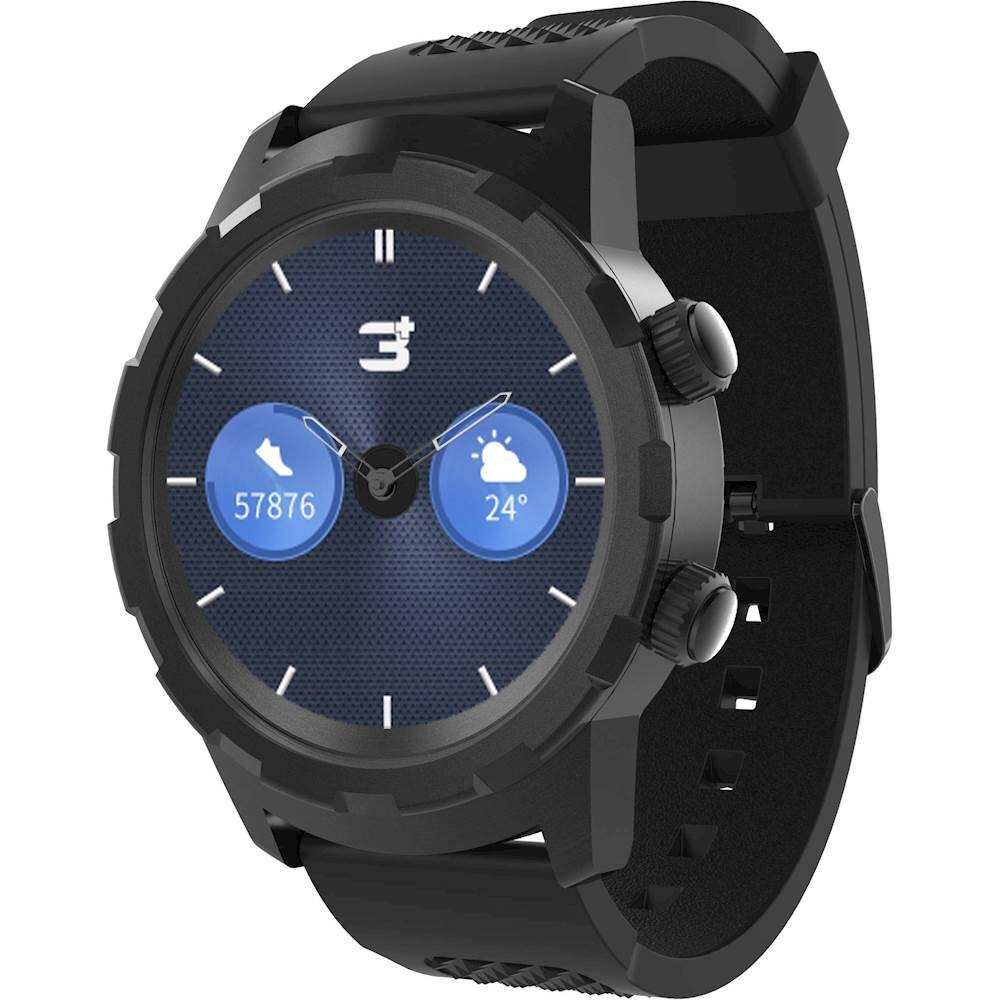 Alt View 15. 3Plus - Cruz Hybrid Smartwatch 44mm Stainless Steel - Black.