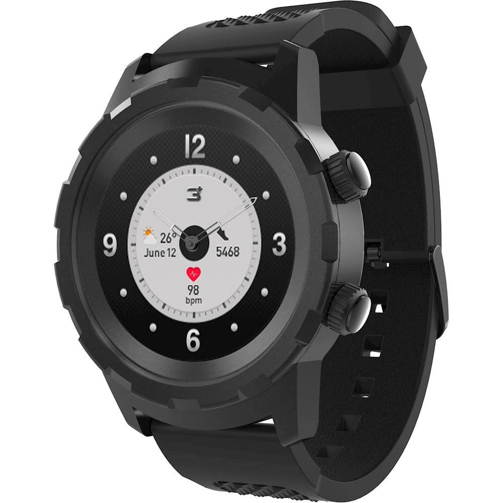 Alt View 16. 3Plus - Cruz Hybrid Smartwatch 44mm Stainless Steel - Black.