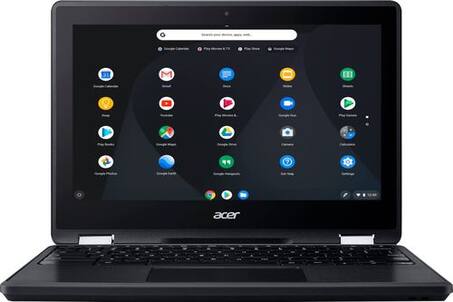 Acer - Spin 11 2-in-1 11.6" Touch-Screen Chromebook - Intel Celeron - 4GB Memory - 32GB eMMC Flash Memory - Obsidian Black - Larger Front