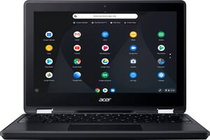 Acer - Spin 11 2-in-1 11.6" Touch-Screen Chromebook - Intel Celeron - 4GB Memory - 32GB eMMC Flash Memory - Obsidian Black - Front_Zoom